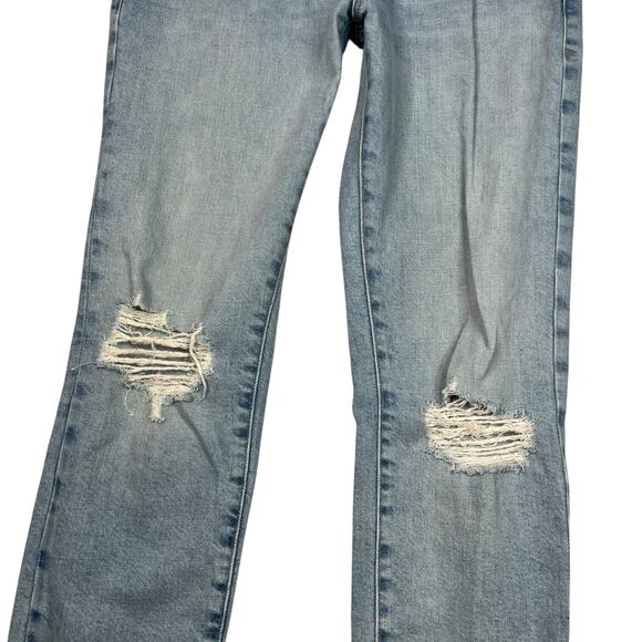 FRAME Le Garcon Crop High Rise Straight Leg Jeans Distressed Light Wash 26 - Picture 5 of 10